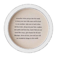 Round White Canvas Plaque