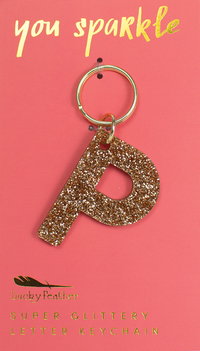Glitter Letter Keychain