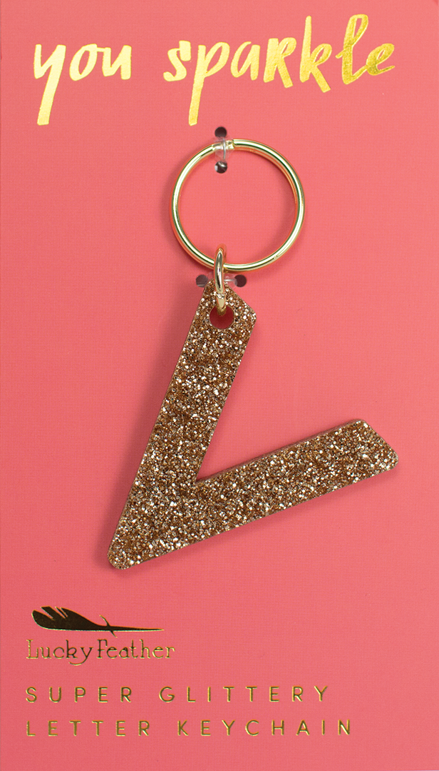 Glitter Letter Keychain