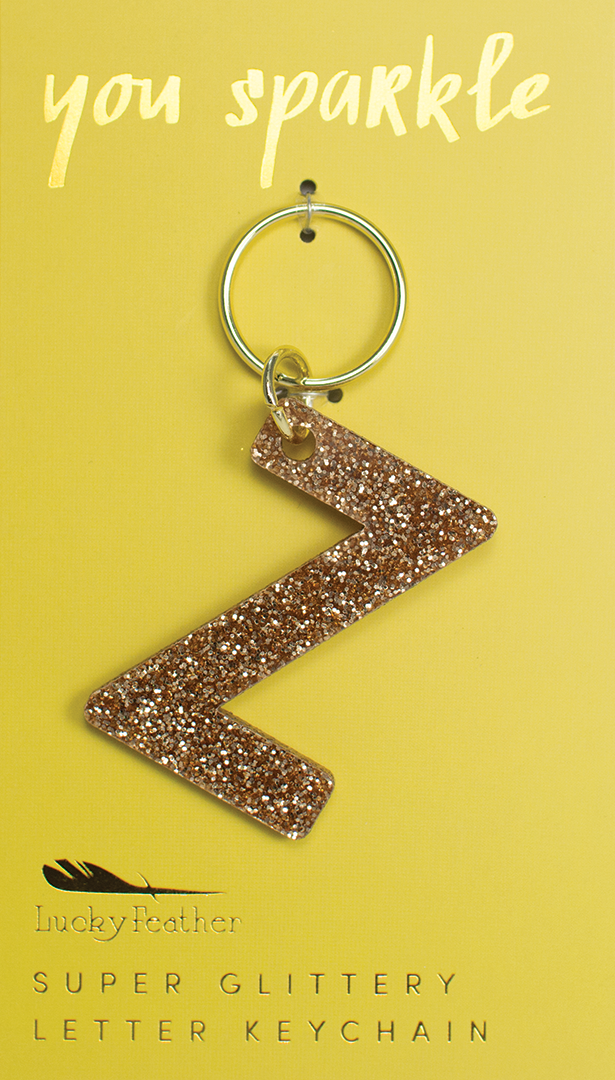 Glitter Letter Keychain