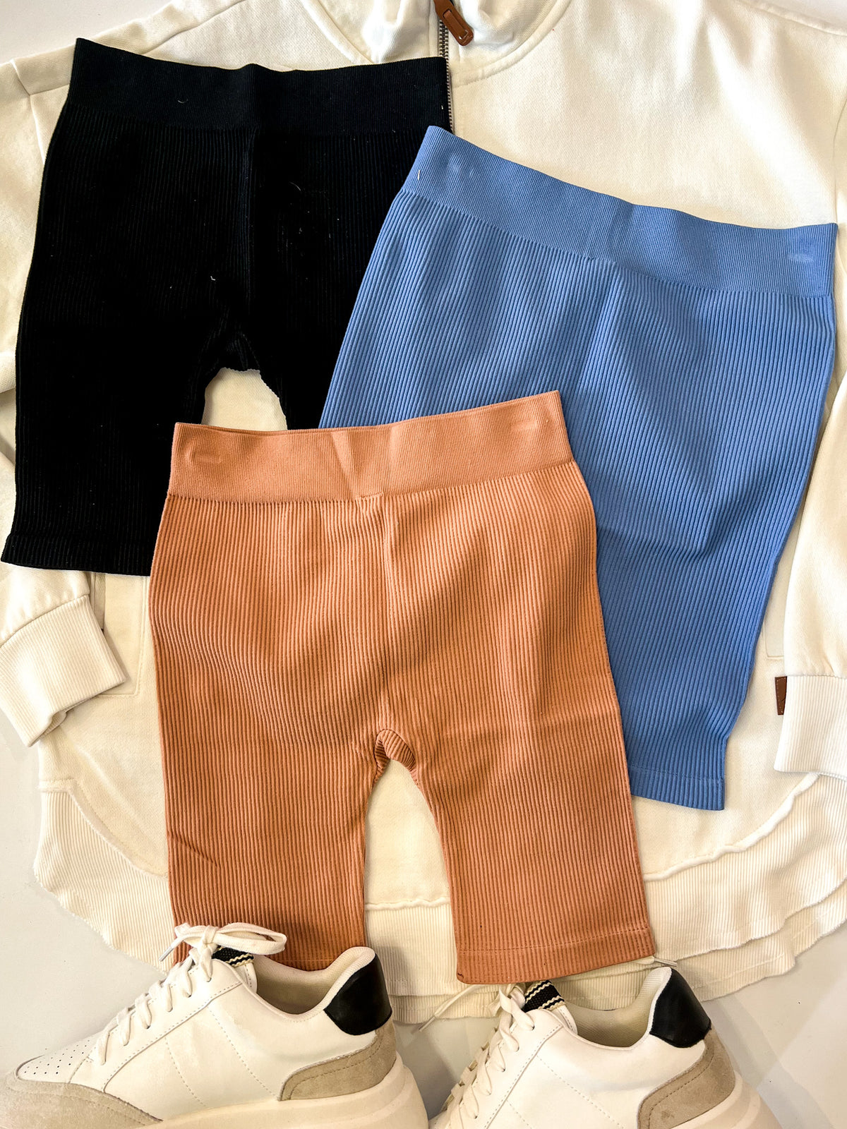 Ribbed Biker Shorts