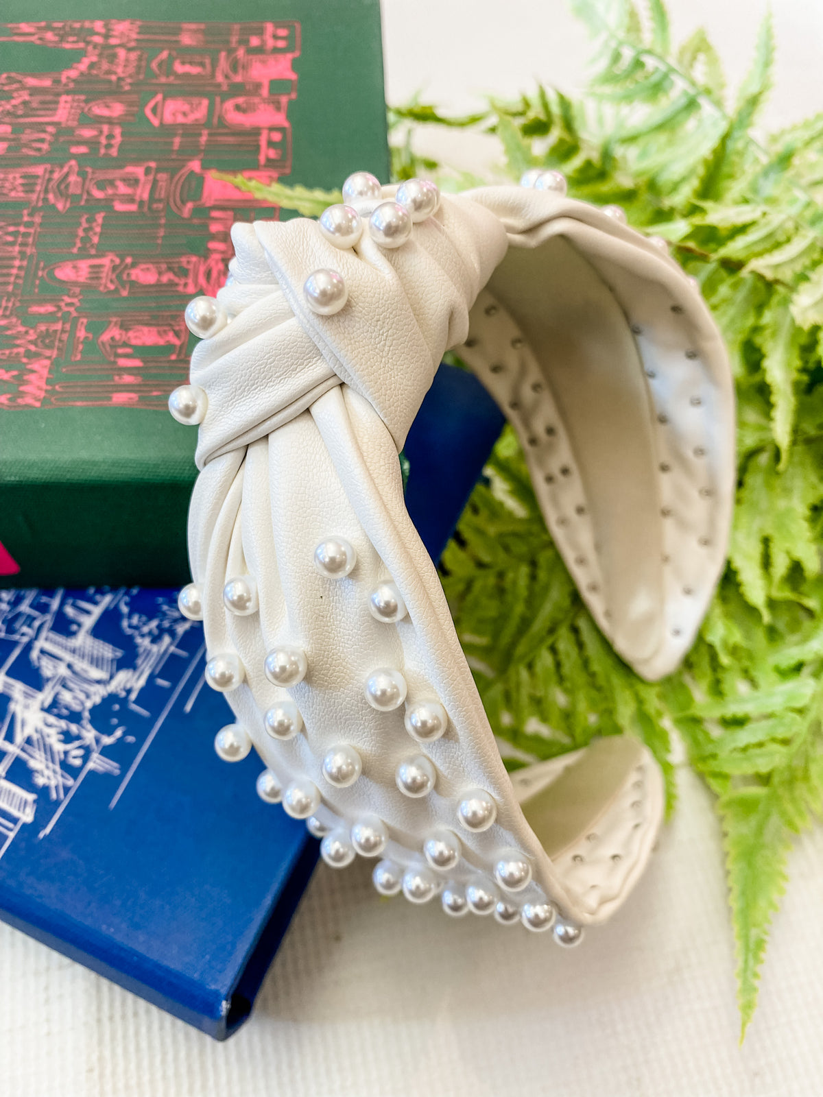 Leather Pearls Knot Hairbands
