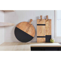 Round Black Wood Serving Board