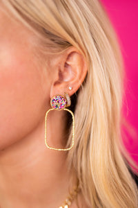 Glitter top hoops