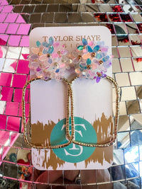 Iridescent flower hoops
