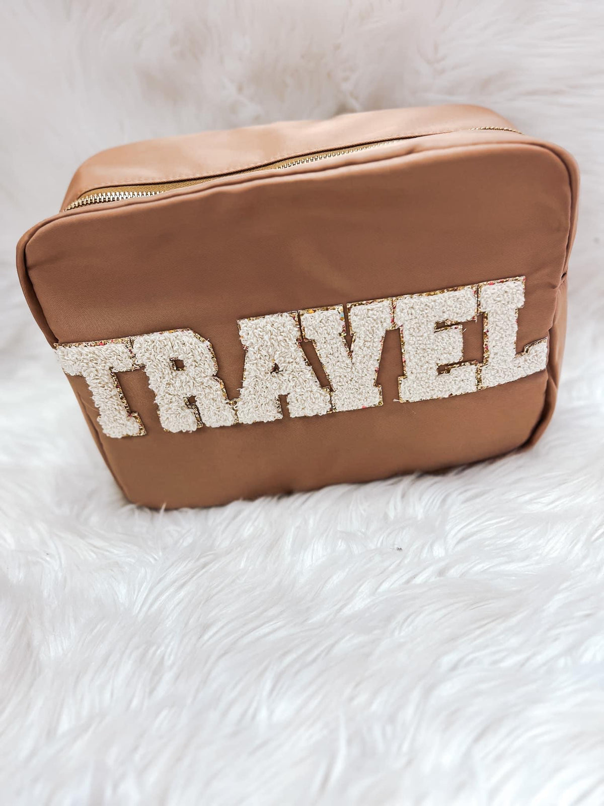 Travel mocha nylon bag