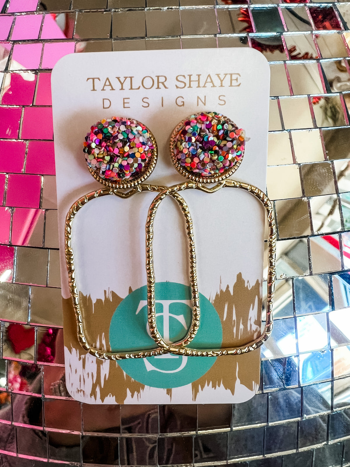 Glitter top hoops