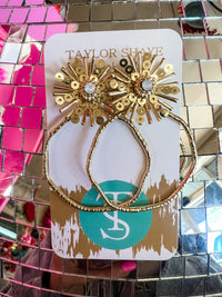 Sequin sunburst hoops